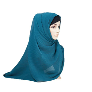 Monochrome crumpled chiffon cheap scarf