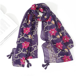 China Yiwu embroidered tassel Muslim cheap scarf