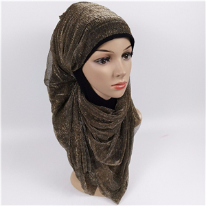Wholesale gold silk stretch muslim scarf