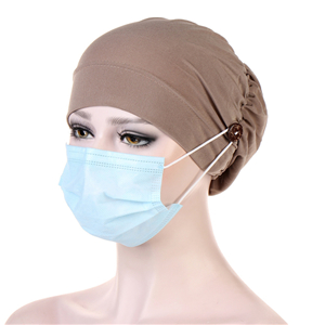 Wholesale button anti fastening cotton Muslim headband