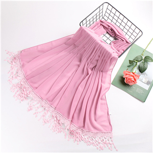 China wholesale lace tassel chiffon scarf