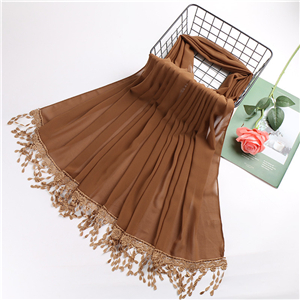 China wholesale lace tassel chiffon scarf