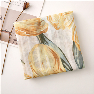 China wholesale flower printed cotton scarf