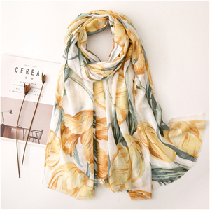 China wholesale flower printed cotton scarf