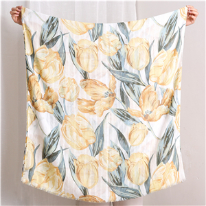 China wholesale flower printed cotton scarf