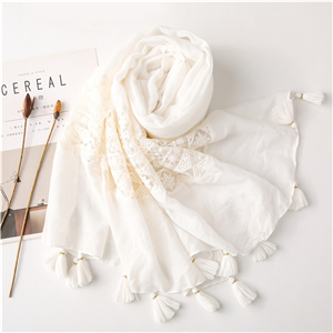Wholesale white lace cotton scarf