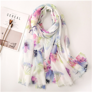 Wholesale blooming flower pattern cotton scarf