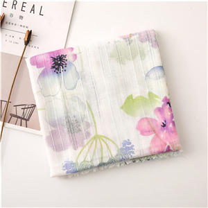 Wholesale blooming flower pattern cotton scarf