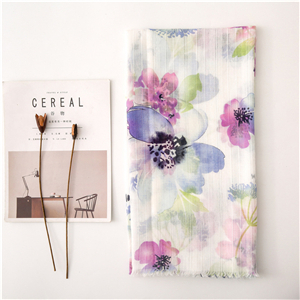 Wholesale blooming flower pattern cotton scarf