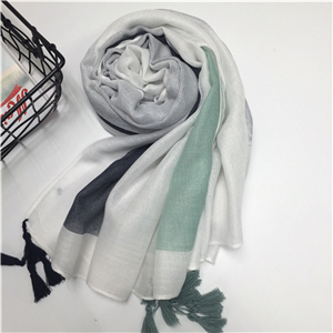 Wholesale geometric pattern tassel cotton scarf