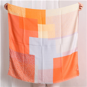 Wholesale orange gray square graffiti cheap scarf