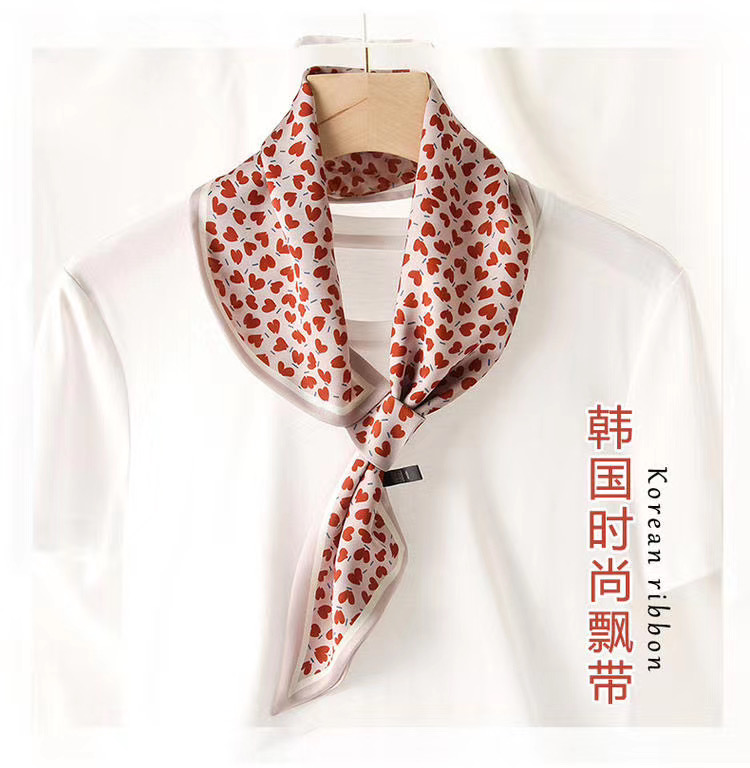 Small perforated silk imitation scarf summer scaves