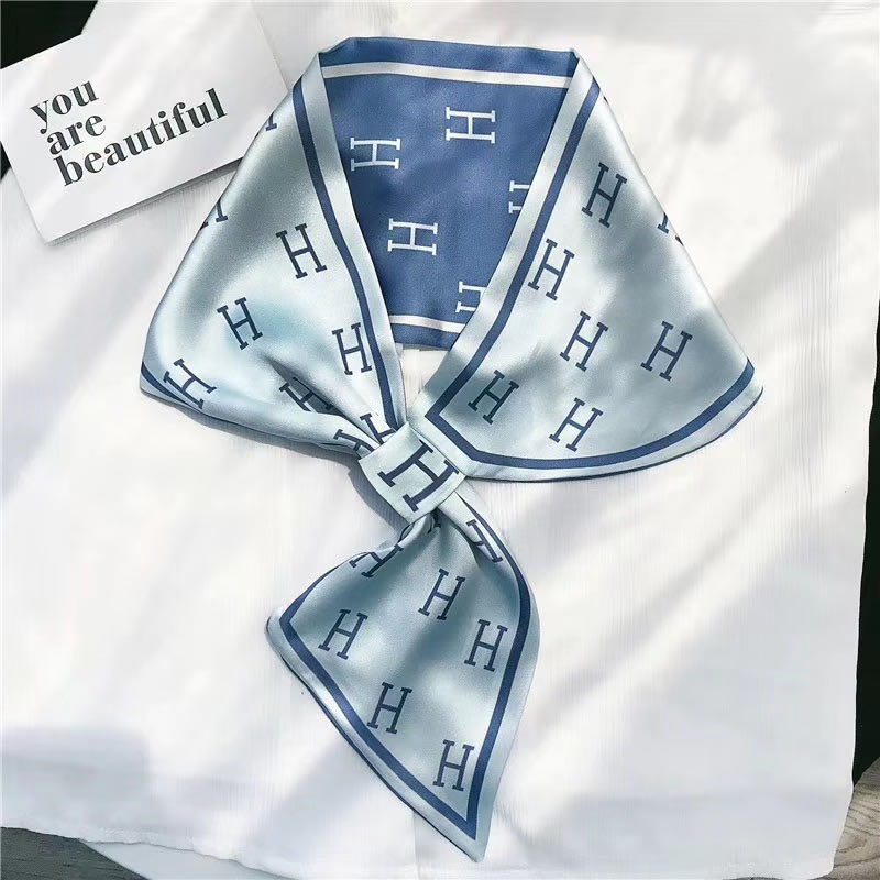 Small perforated silk imitation scarf summer scaves