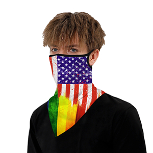 Wholesale national flag digital printed sunscreen hanging ear triangle silk scarf
