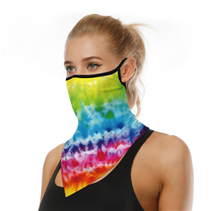 Wholesale national flag digital printed sunscreen hanging ear triangle silk scarf