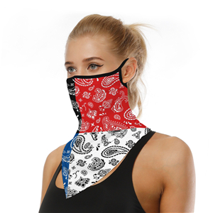 Wholesale totem print sunscreen hanging ear triangle silk scarf