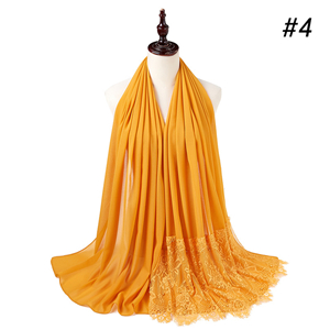 China wholesale lace nail pearl chiffon scarf