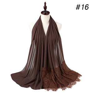 China wholesale lace nail pearl chiffon scarf