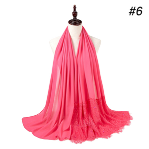 China wholesale lace nail pearl chiffon scarf