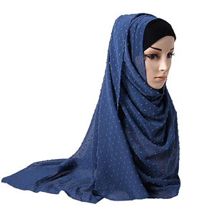 Wholesale solid color wool ball chiffon scarf