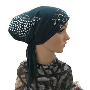 Wholesale hot color piece diamond Muslim cotton headscarf