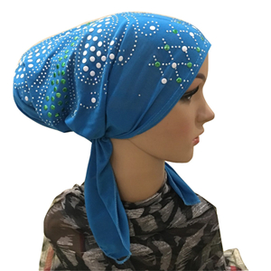 Wholesale hot color piece diamond Muslim cotton headscarf