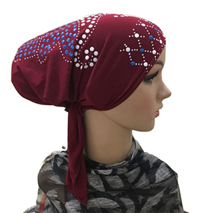 Wholesale hot color piece diamond Muslim cotton headscarf