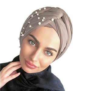 China wholesale Muslim cotton pearl head scarf