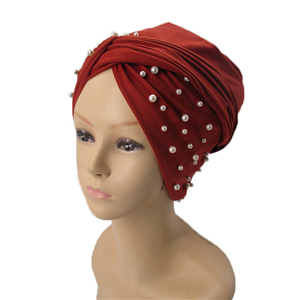 China wholesale Muslim cotton pearl head scarf