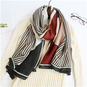 China wholesale print stripe stitching scarf