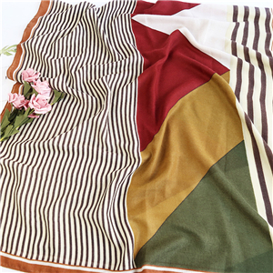 China wholesale print stripe stitching scarf