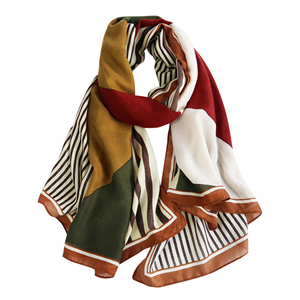 China wholesale print stripe stitching scarf