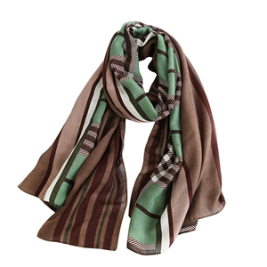 Wholesale plaid pattern cotton linen scarf