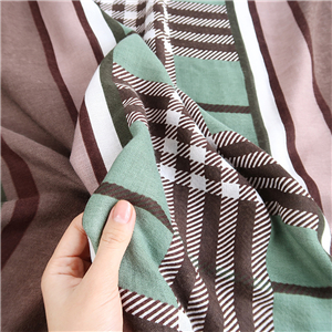 Wholesale plaid pattern cotton linen scarf