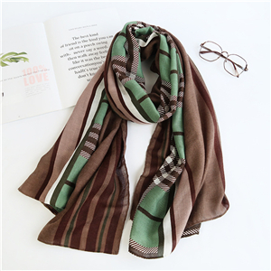 Wholesale plaid pattern cotton linen scarf