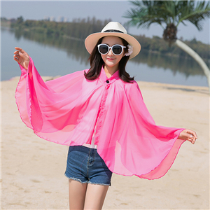 Wholesale solid color small stand collar chiffon scarf