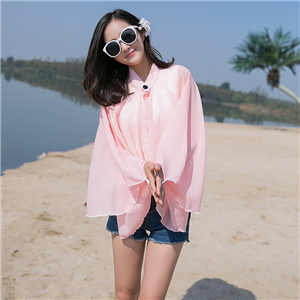 Wholesale solid color small stand collar chiffon scarf
