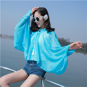 Wholesale solid color small stand collar chiffon scarf