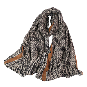 Chinese cheap shape geometric pattern cotton linen scarf