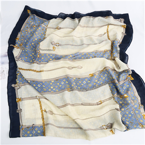 Wholesale printed cotton linen decorative scarf