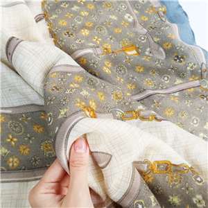 Wholesale printed cotton linen decorative scarf