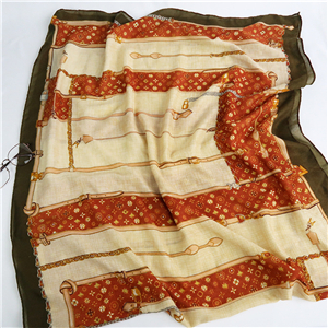 Wholesale printed cotton linen decorative scarf