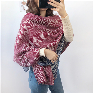 Wholesale wave pattern cotton linen decorative scarf