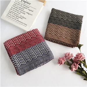 Wholesale wave pattern cotton linen decorative scarf