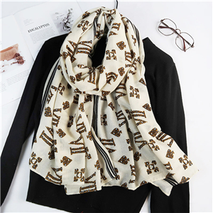 Wholesale letter cotton linen scarf