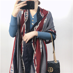 Wholesale houndstooth belt stitching cotton linen scarf