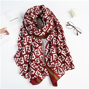 China wholesale letter pattern cotton linen scarf