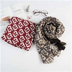 China wholesale letter pattern cotton linen scarf