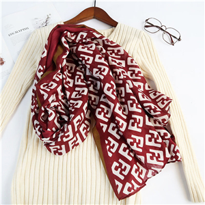 China wholesale letter pattern cotton linen scarf