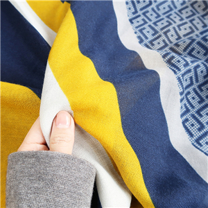 Wholesale color block letter stitching cotton linen scarf